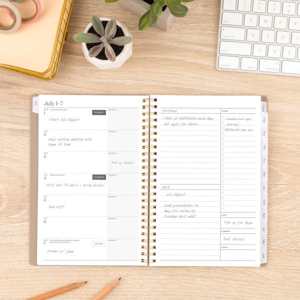 slide 10 of 10, 2024-2025 Cambridge Workstyle Focus Weekly/Monthly Academic Planner, 5-1/2"" X 8-1/2"", Timeless Taupe, July 2024 To June 2025, 1606-200A-45, 1 ct