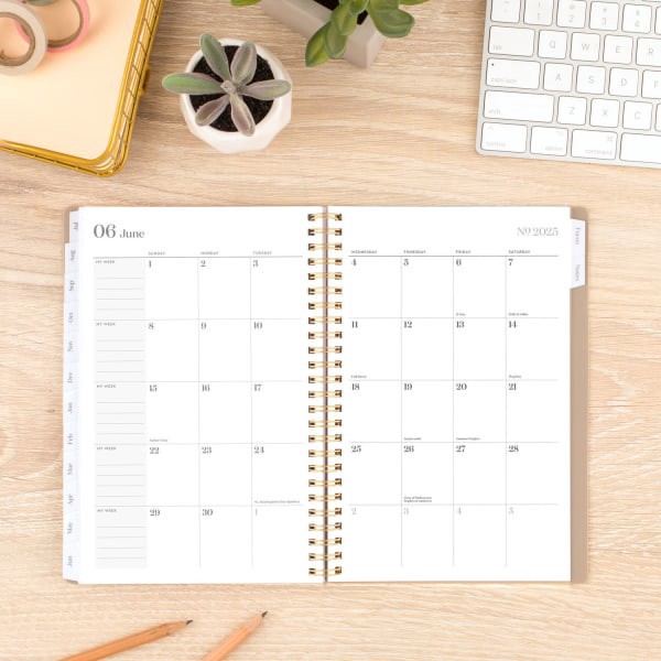 slide 4 of 10, 2024-2025 Cambridge Workstyle Focus Weekly/Monthly Academic Planner, 5-1/2"" X 8-1/2"", Timeless Taupe, July 2024 To June 2025, 1606-200A-45, 1 ct