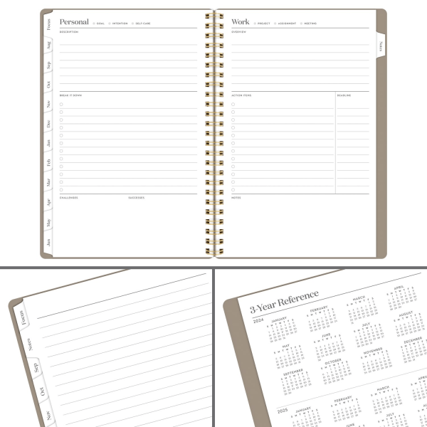 slide 8 of 10, 2024-2025 Cambridge Workstyle Focus Weekly/Monthly Academic Planner, 5-1/2"" X 8-1/2"", Timeless Taupe, July 2024 To June 2025, 1606-200A-45, 1 ct