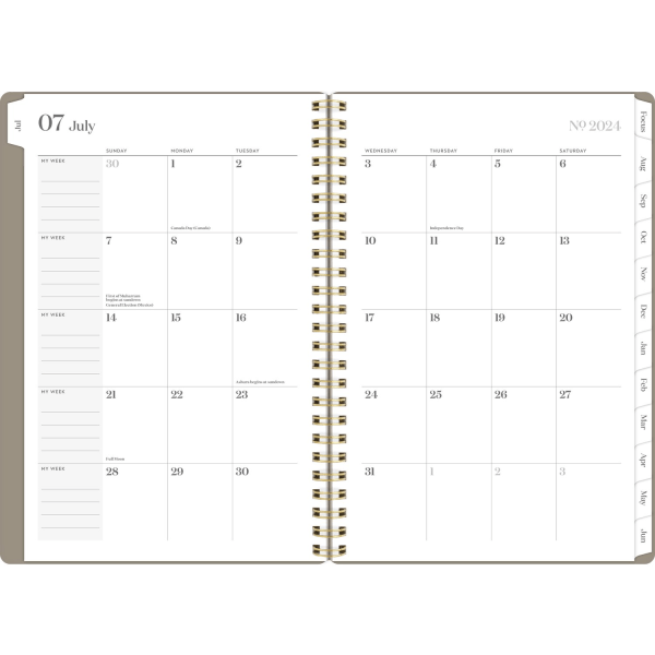 slide 3 of 10, 2024-2025 Cambridge Workstyle Focus Weekly/Monthly Academic Planner, 5-1/2"" X 8-1/2"", Timeless Taupe, July 2024 To June 2025, 1606-200A-45, 1 ct