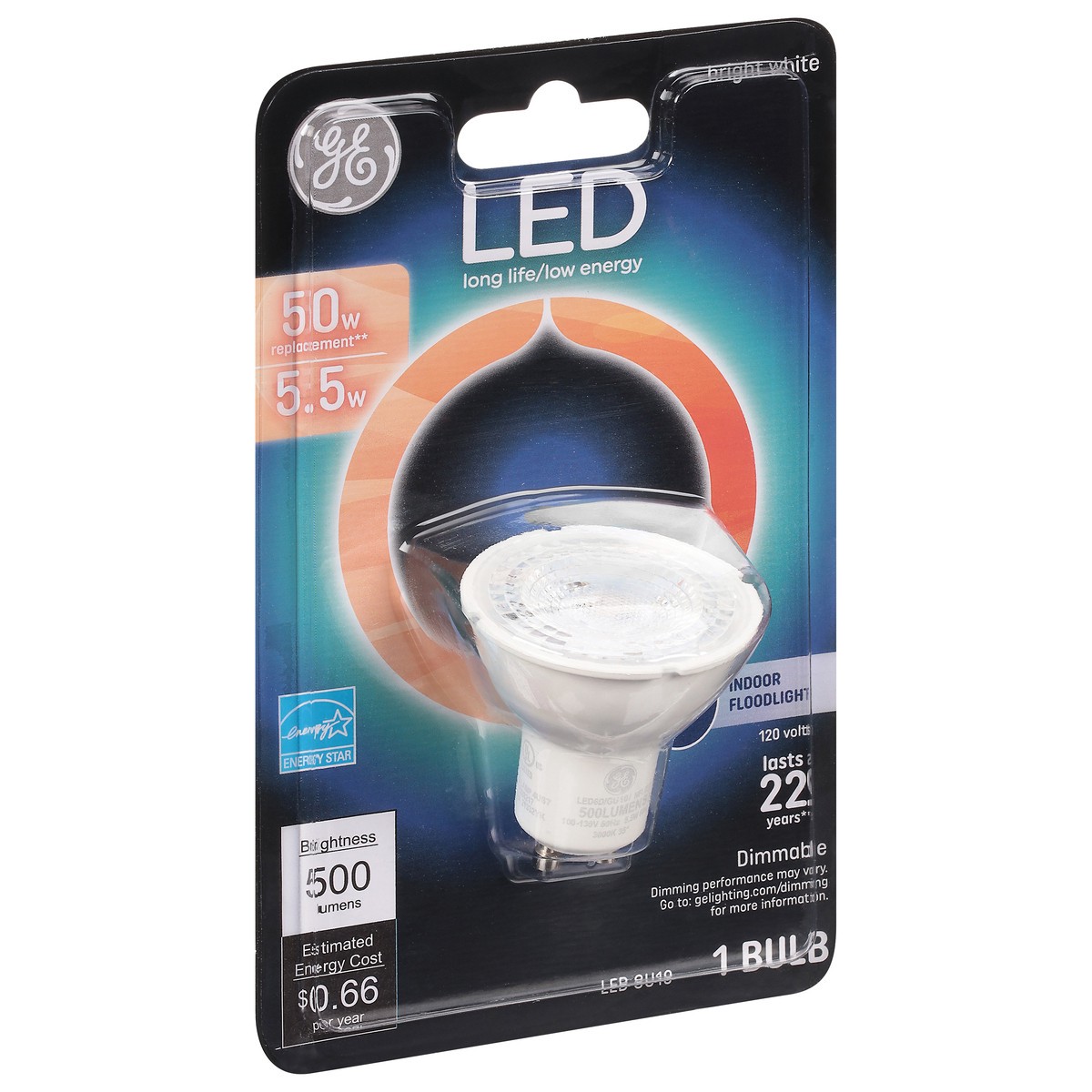 slide 2 of 9, General Electric Led Gu10 Long Life Low Energy Indoor Flood Light Bulb, 1 ct