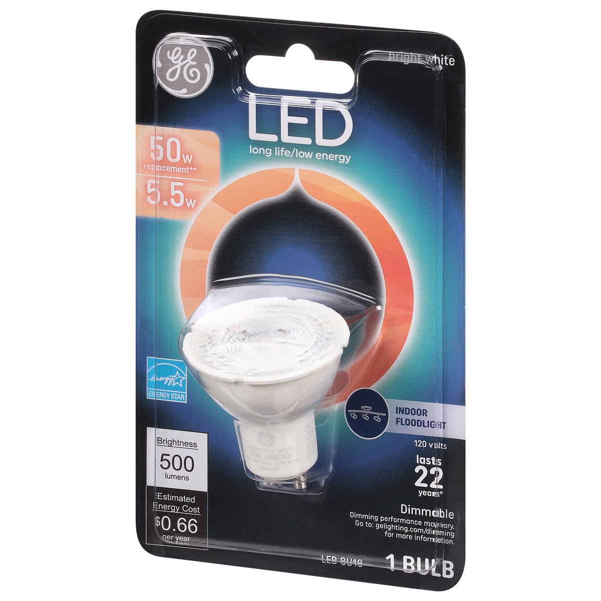 slide 7 of 9, General Electric Led Gu10 Long Life Low Energy Indoor Flood Light Bulb, 1 ct