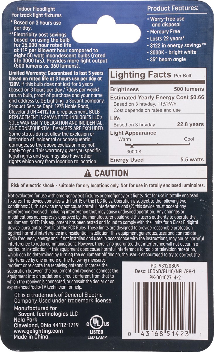 slide 3 of 9, General Electric Led Gu10 Long Life Low Energy Indoor Flood Light Bulb, 1 ct