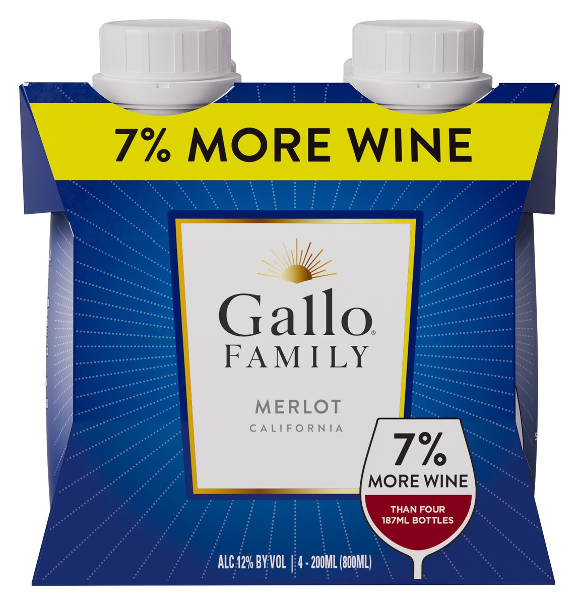 slide 1 of 4, Gallo Family Vineyards Merlot Tetra 4pk, 748 ml