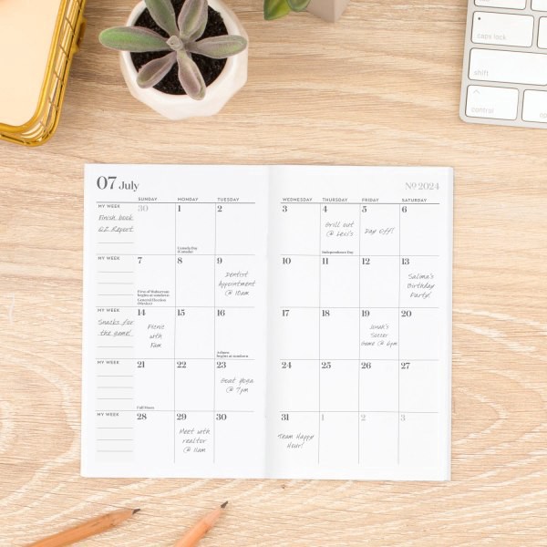 slide 3 of 10, 2024-2026 Cambridge Workstyle Monthly 2-Year Academic Planner, 3-1/2"" X 6-1/4"", Mellow Frost, July 2024 To June 2026, 1606-021A-46, 1 ct