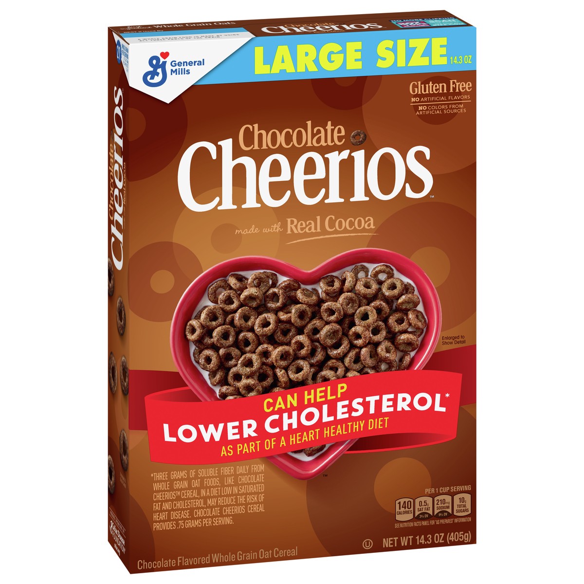 slide 4 of 9, Cheerios Chocolate Cheerios, Heart Healthy Cereal, Large Size, 14.3 OZ, 14.3 oz