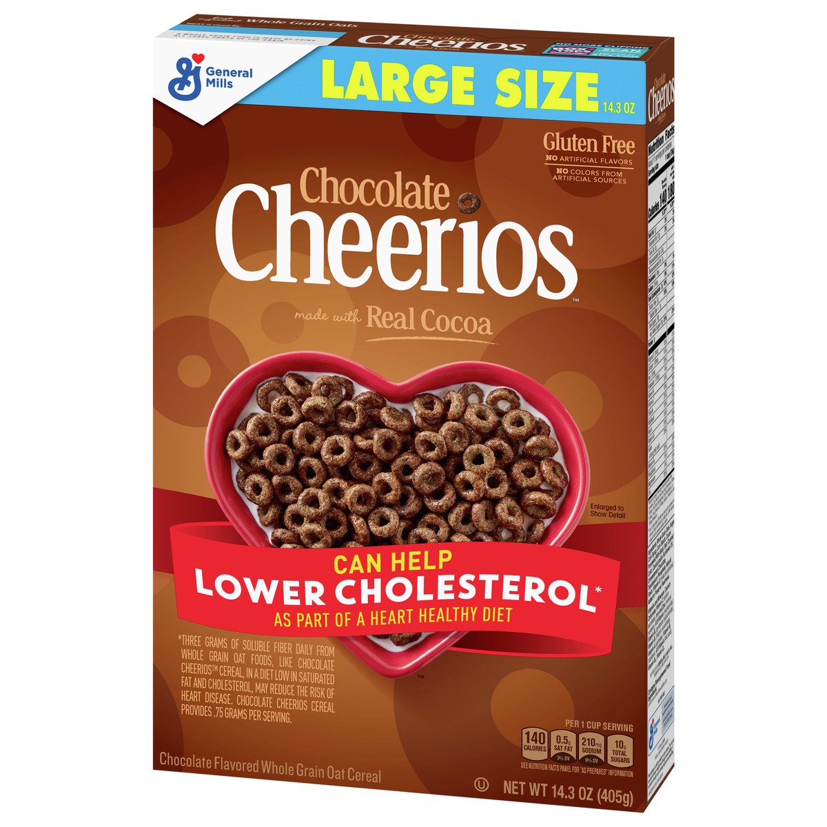 slide 9 of 9, Cheerios Chocolate Cheerios, Heart Healthy Cereal, Large Size, 14.3 OZ, 14.3 oz