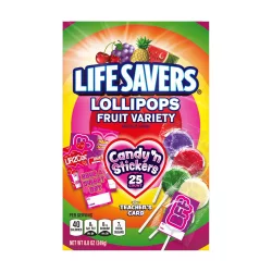 Life Savers Valentine's Lollipops Classroom Exchange Box - 8.8oz/25ct