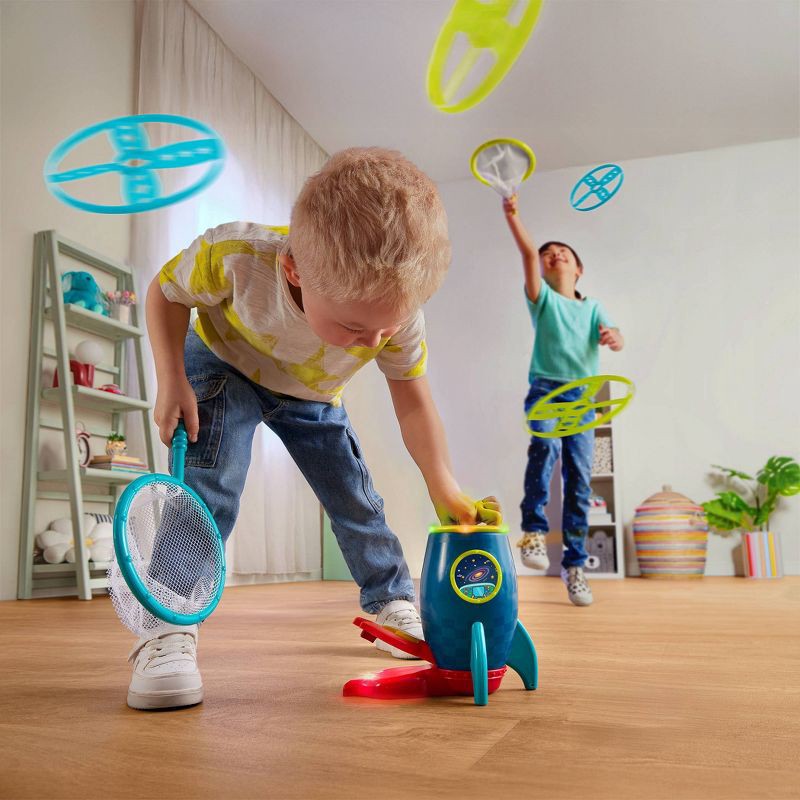 slide 9 of 11, B. toys Flying Disc Launcher with Pedal, 1 ct