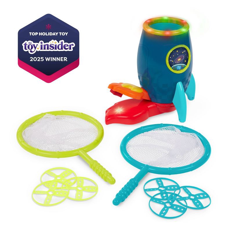 slide 3 of 11, B. toys Flying Disc Launcher with Pedal, 1 ct