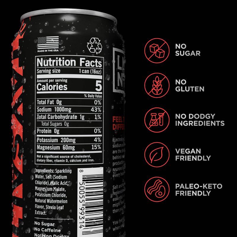 slide 2 of 6, LMNT Zero-Sugar Watermelon Salt Sparkling Electrolyte Drink - 16 fl oz, 16 fl oz