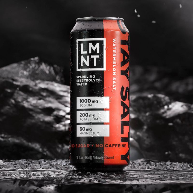 slide 6 of 6, LMNT Zero-Sugar Watermelon Salt Sparkling Electrolyte Drink - 16 fl oz, 16 fl oz