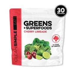 Clean Simple Eats Greens Supplement Powder - Cherry Limeade - 11.6oz/30 Servings