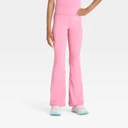 Girls' Everyday Soft Flare Leggings - All In Motion™ Rose Pink XL
