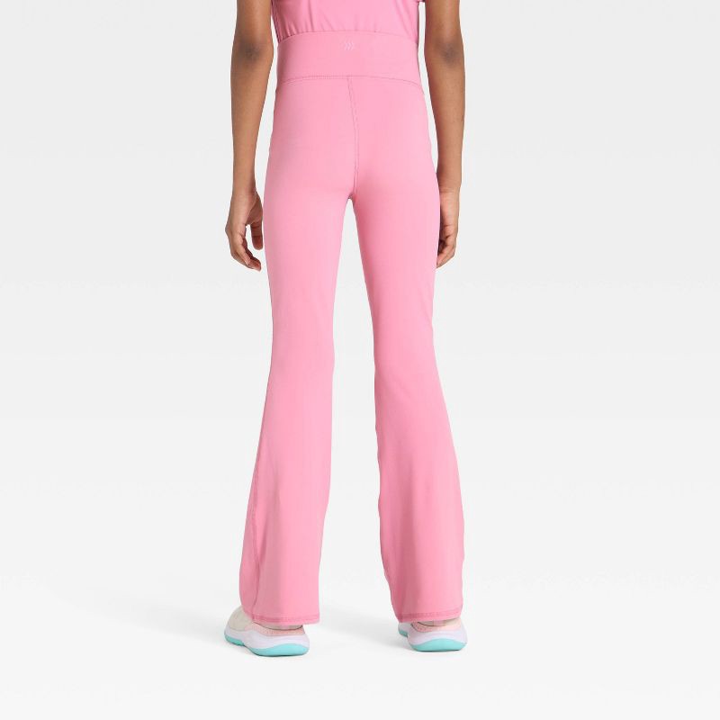 slide 2 of 3, Girls' Everyday Soft Flare Leggings - All In Motion™ Rose Pink M, 1 ct