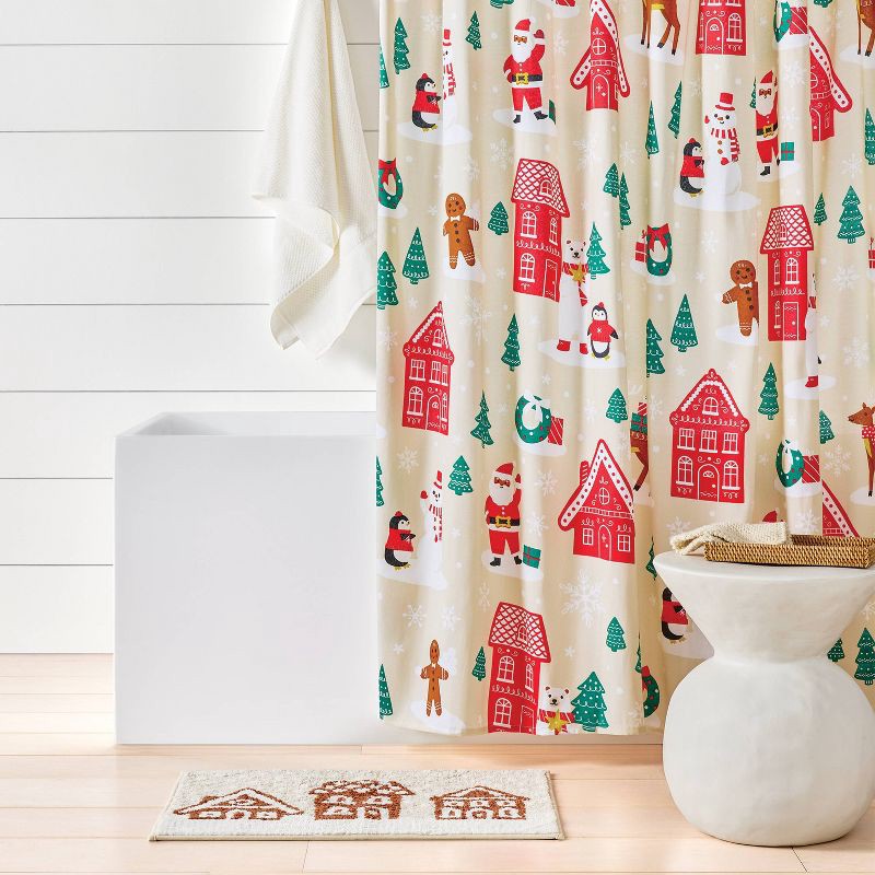 slide 2 of 4, 72"x72" Gingerbread Christmas Shower Curtain - Wondershop™, 1 ct