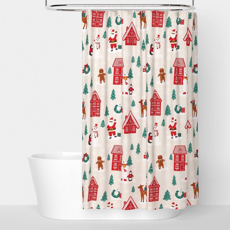 slide 1 of 4, 72"x72" Gingerbread Christmas Shower Curtain - Wondershop™, 1 ct