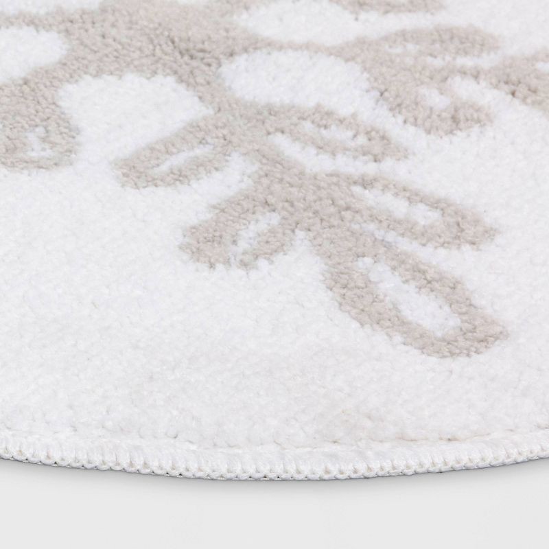 slide 3 of 4, 22" Round Snowflake Christmas Bath Rug White/Gray - Wondershop™, 1 ct