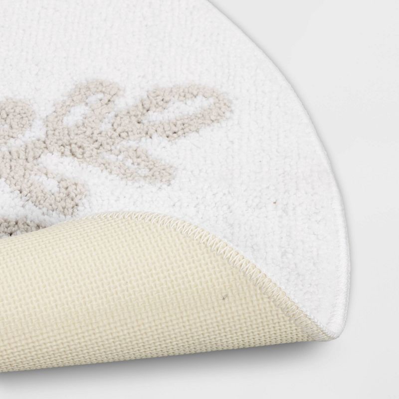 slide 4 of 4, 22" Round Snowflake Christmas Bath Rug White/Gray - Wondershop™, 1 ct