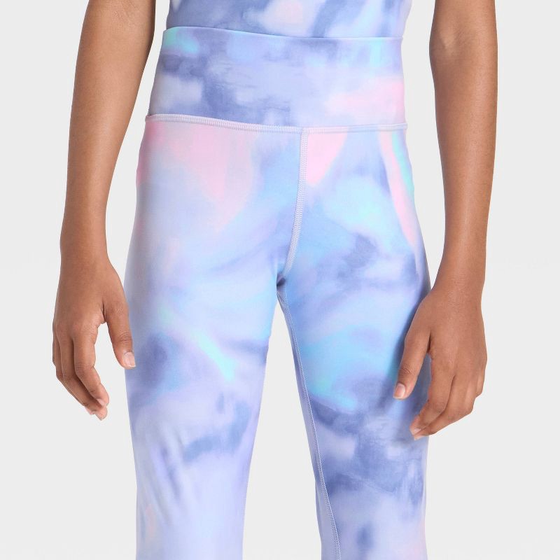 slide 2 of 3, Girls' Everyday Soft Leggings - All In Motion™ Blue Print M, 1 ct
