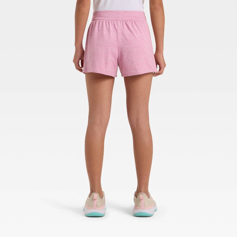 slide 2 of 3, Girls' Soft Stretch Shorts - All In Motion™ Rose Pink S, 1 ct