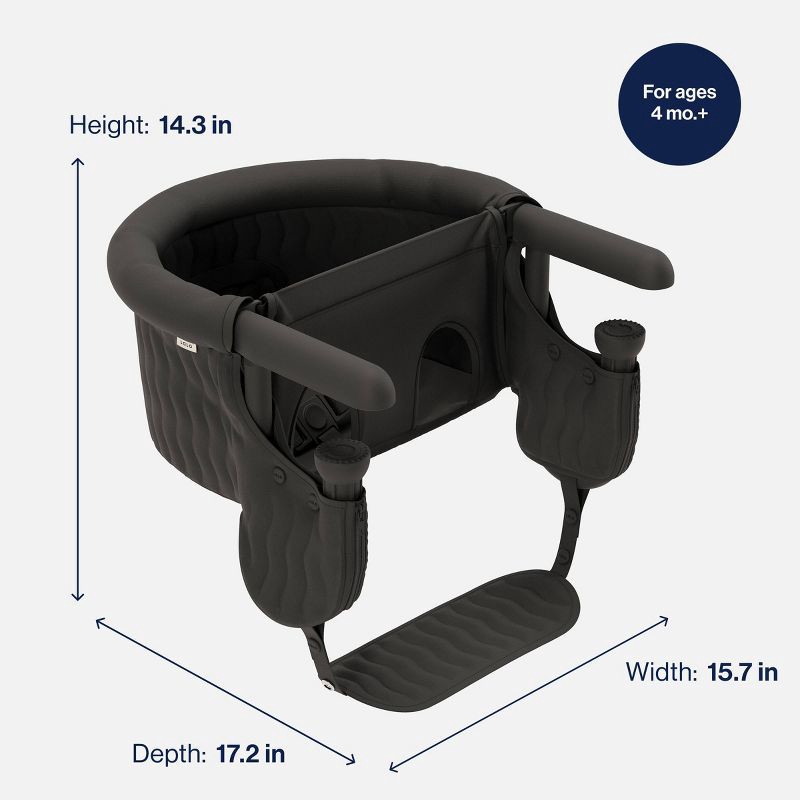 slide 4 of 10, Lalo Hook-On High Chair with Attachable Silicone Tray - Black, 1 ct