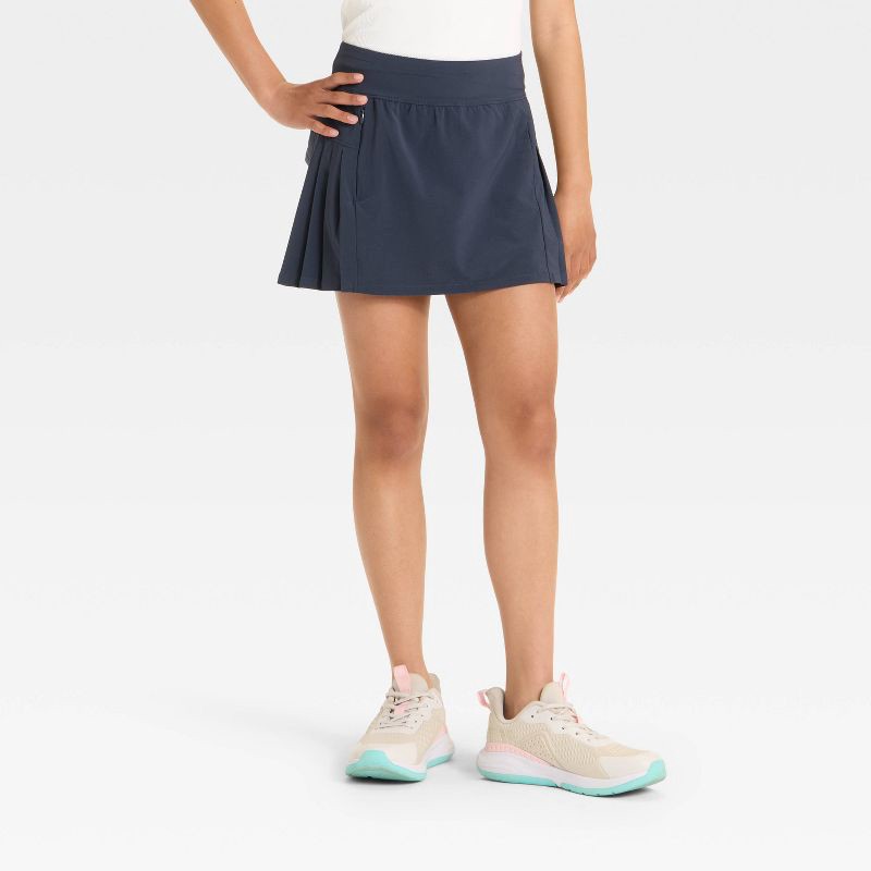 slide 1 of 3, Girls' Active Light Uniform Skort - All In Motion™ Navy Blue L, 1 ct