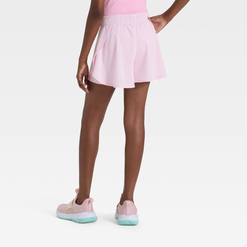 slide 2 of 3, Girls' Flowy Shorts - All In Motion™ Light Pink XL, 1 ct