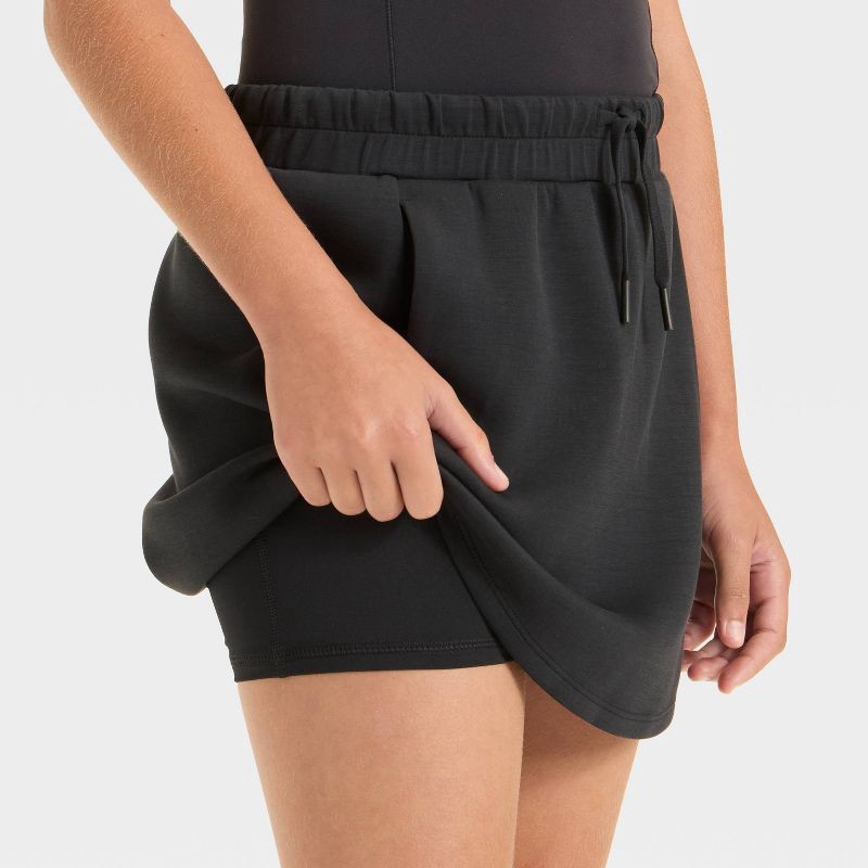 slide 3 of 3, Girls' Airy Sleek Skort - All In Motion™ Black L, 1 ct