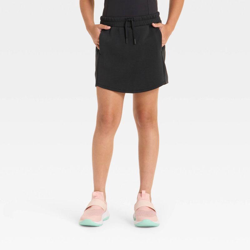 slide 1 of 3, Girls' Airy Sleek Skort - All In Motion™ Black L, 1 ct