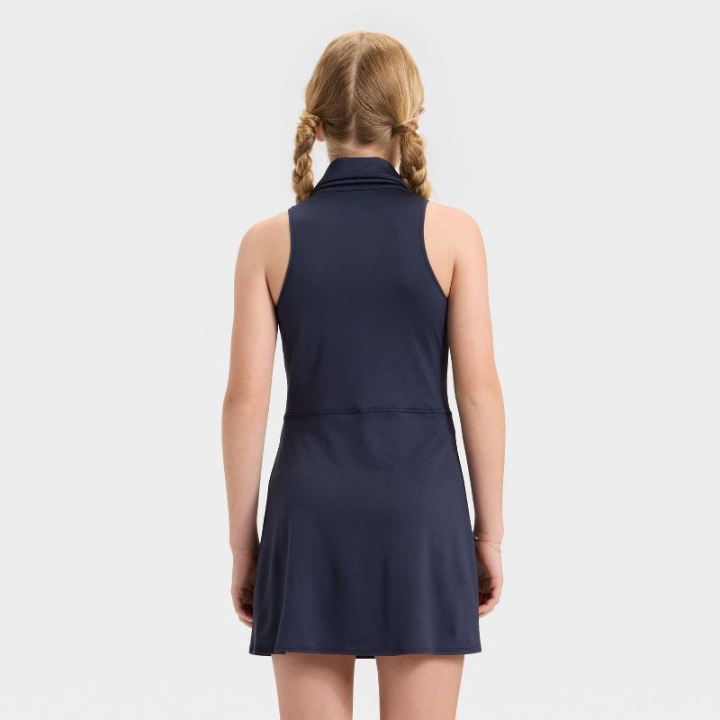 slide 2 of 3, Girls' Uniform Polo Dress - All In Motion™ Navy Blue L, 1 ct
