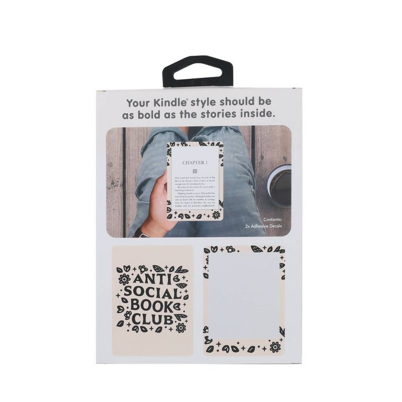 slide 3 of 3, iJoy 2pc Decal for Kindle Paper White 12Th Generation and Paper White Signature - Anti-Social Book Club, 2 ct