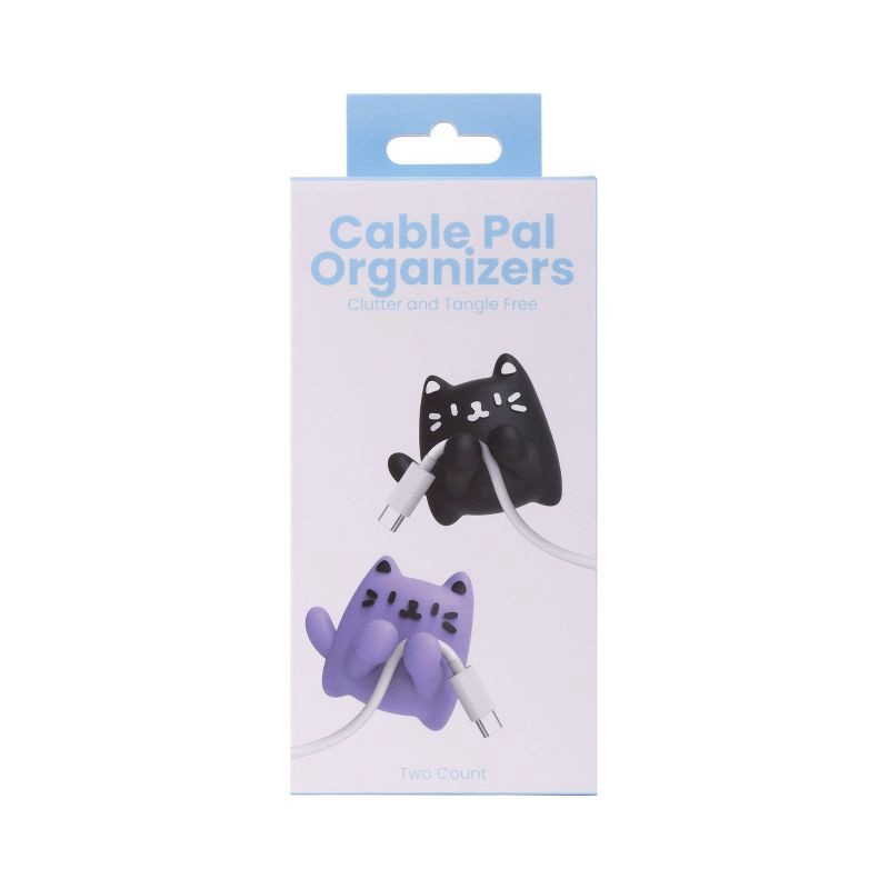 slide 1 of 7, Vivitar 2pk Cable Organizer - Molded Cats, 2 ct