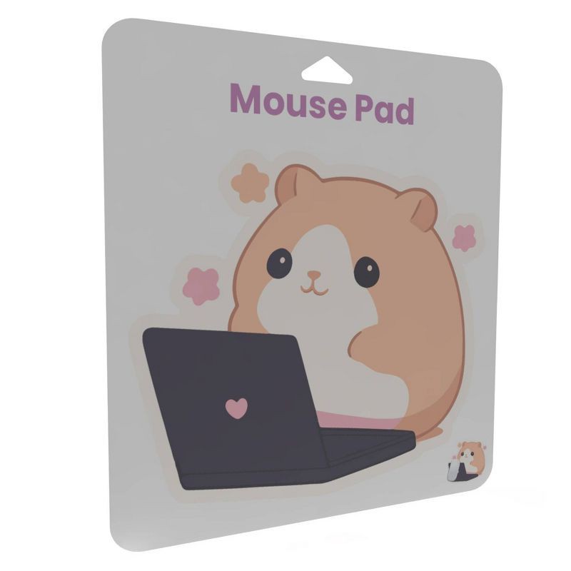 slide 1 of 3, IJoy Fabric Mouse Pad - Hamster: Slim Design, Rubber Material, Brown & Pink, 1 ct