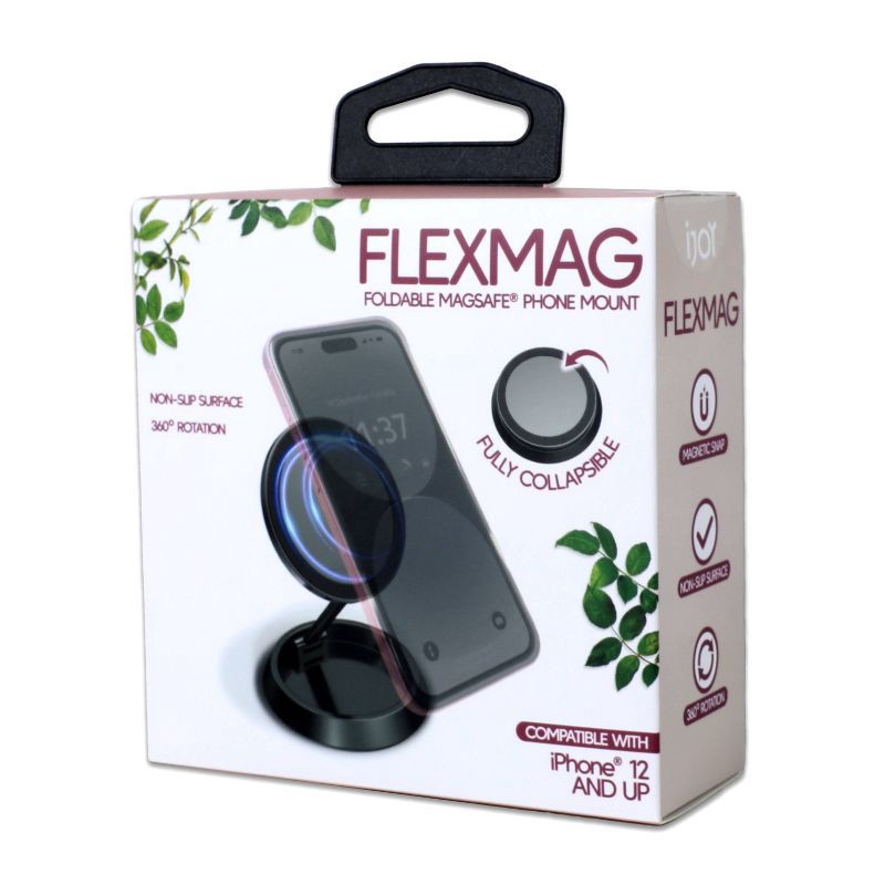 slide 3 of 5, iJoy Flex Mag Foldable Magnetic Phone Universal Mount - Silver, 1 ct