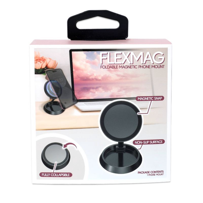 slide 4 of 5, iJoy Flex Mag Foldable Magnetic Phone Universal Mount - Silver, 1 ct