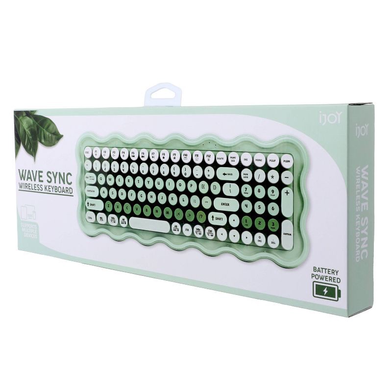 slide 3 of 5, IJoy Wavy Keyboard - Green: ABS Material, Slim Design, Computer Accessory, 1 ct