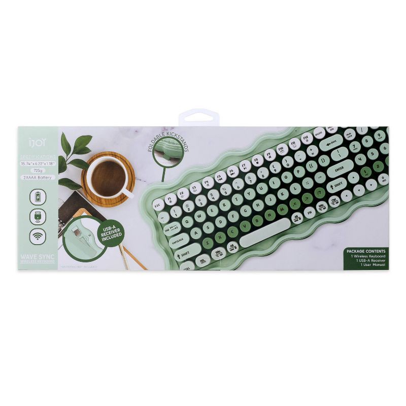 slide 4 of 5, IJoy Wavy Keyboard - Green: ABS Material, Slim Design, Computer Accessory, 1 ct