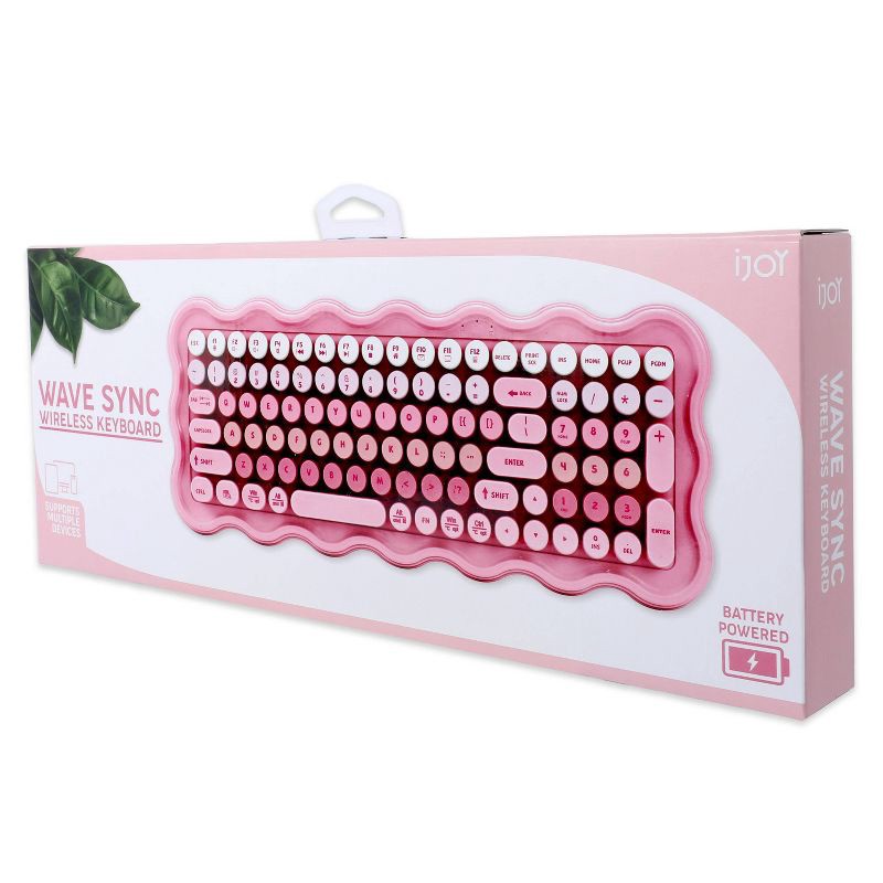 slide 3 of 5, iJoy Wireless Wavy Keyboard - Pink, 1 ct