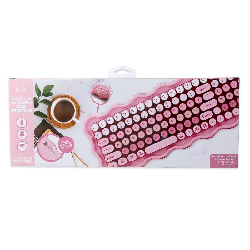slide 4 of 5, iJoy Wireless Wavy Keyboard - Pink, 1 ct