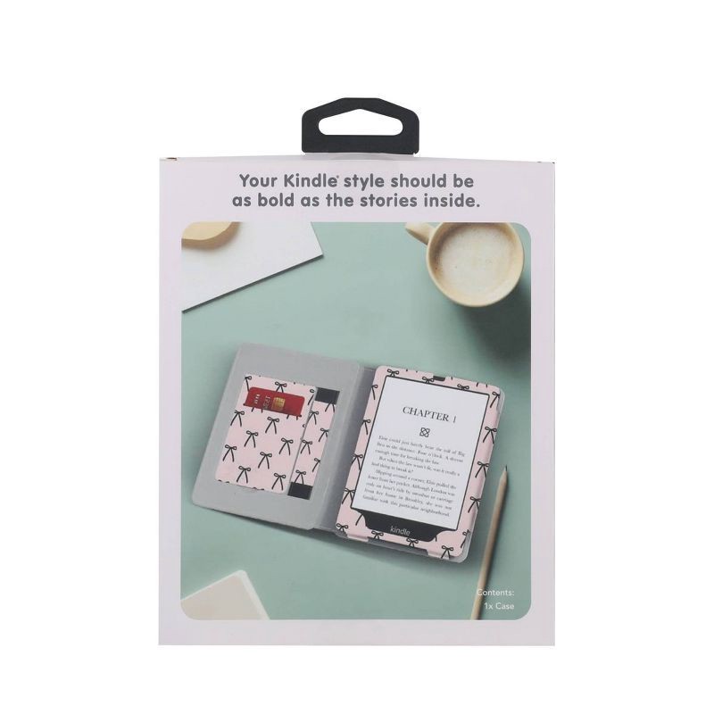 slide 3 of 3, iJoy Hard Case with Kickstand for Kindle Paper White 12th Generation and Paper White Signature - Black Bows, 1 ct
