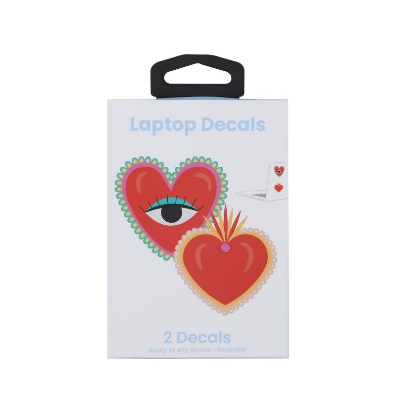 slide 2 of 3, IJoy Laptop Decal 2pk - Heart: PVC Self-Adhesive Computer Accessories, 2 ct