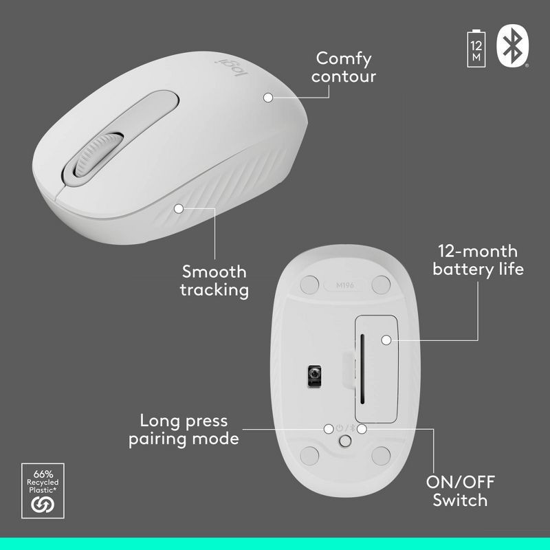 slide 7 of 10, Logitech Bluetooth Compact Combo - White, 1 ct