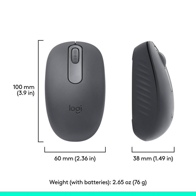slide 8 of 10, Logitech M196 Bluetooth Mouse - Black: Bluetooth Technology for Home Use, 1 ct
