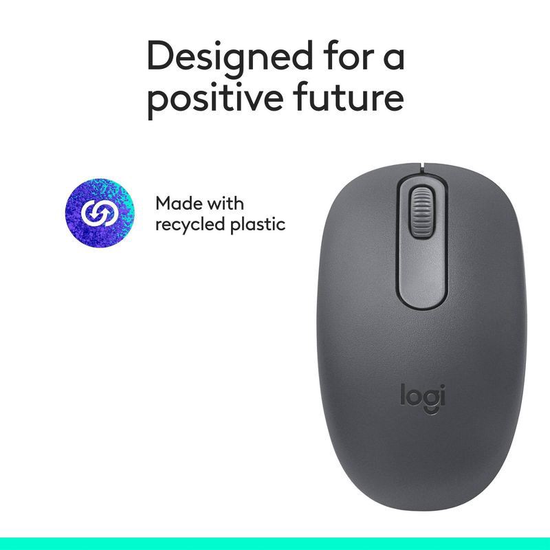 slide 10 of 10, Logitech M196 Bluetooth Mouse - Black: Bluetooth Technology for Home Use, 1 ct