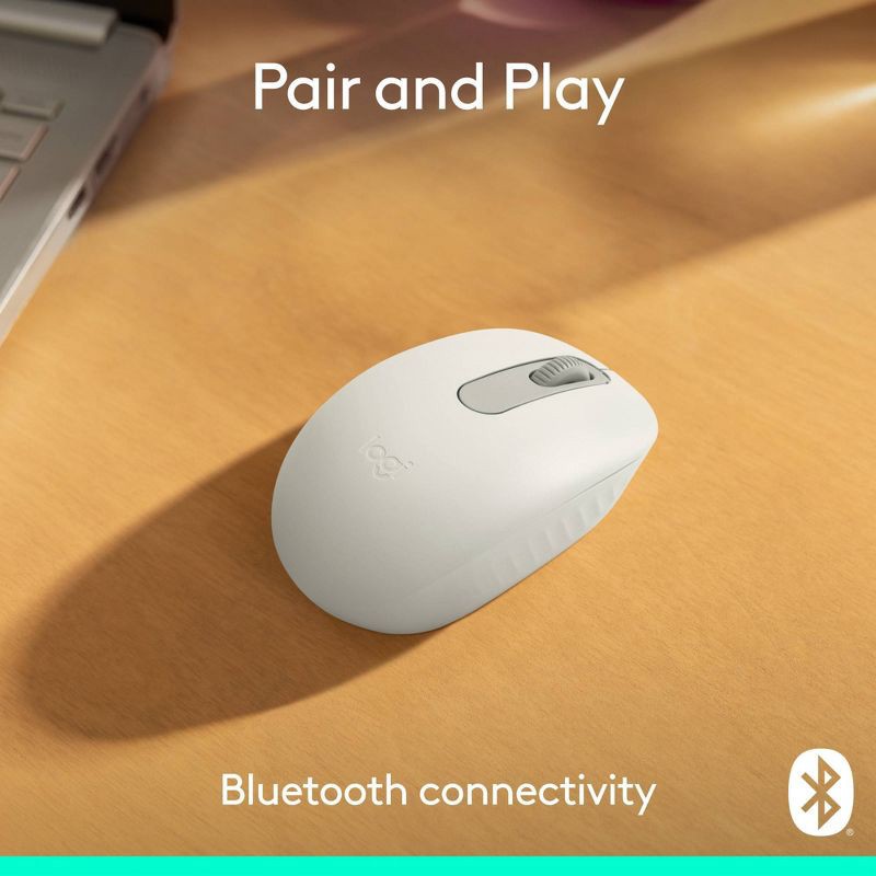 slide 2 of 10, Logitech M196 Bluetooth Mouse - White: Bluetooth, Home Use, 1 ct