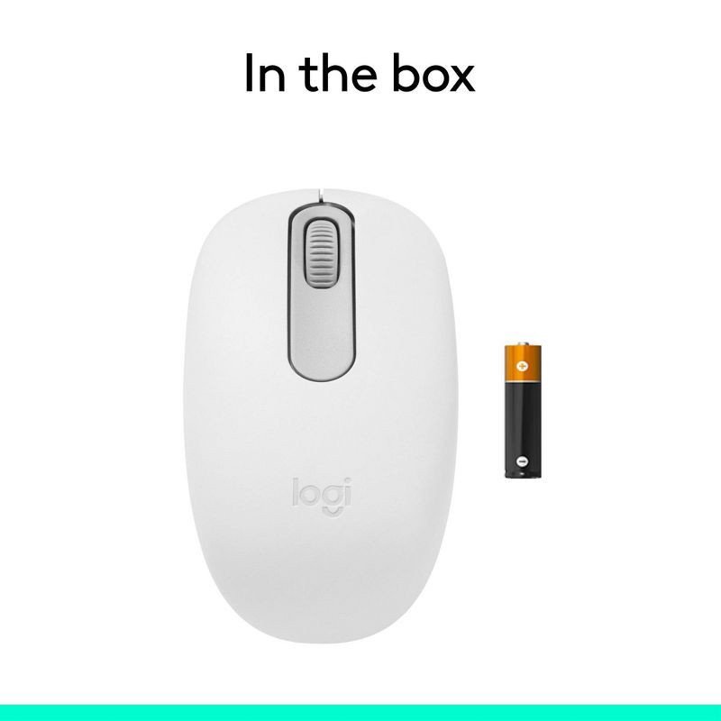 slide 9 of 10, Logitech M196 Bluetooth Mouse - White: Bluetooth, Home Use, 1 ct