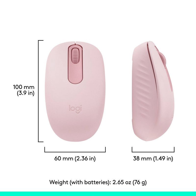 slide 8 of 10, Logitech M196 Bluetooth Mouse - Pink: Bluetooth, Home Use, 1 ct