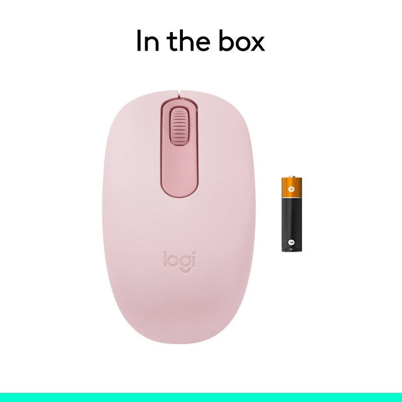 slide 9 of 10, Logitech M196 Bluetooth Mouse - Pink: Bluetooth, Home Use, 1 ct