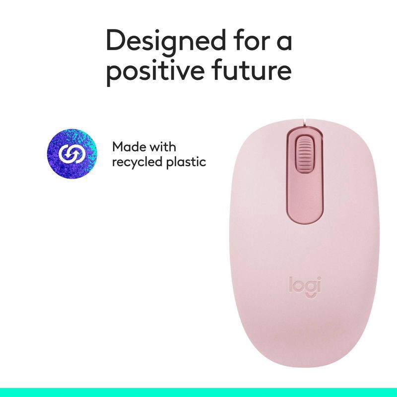 slide 10 of 10, Logitech M196 Bluetooth Mouse - Pink: Bluetooth, Home Use, 1 ct